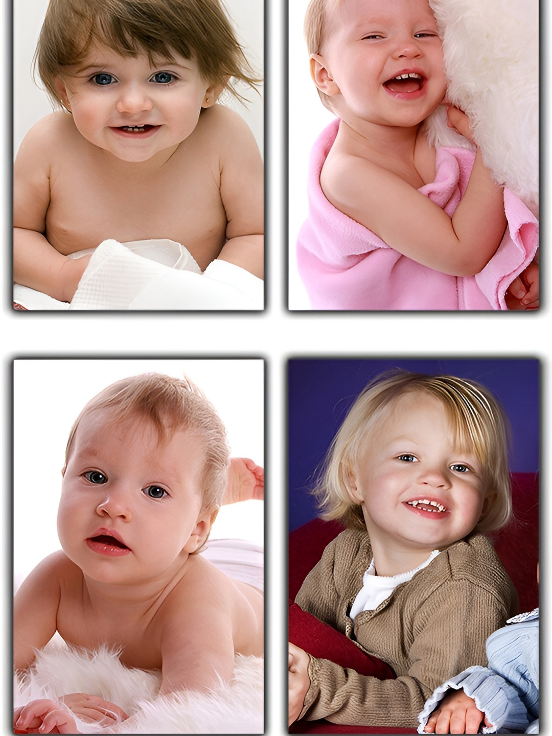 PnF White 4 Pcs Paper Photographs Wall Art