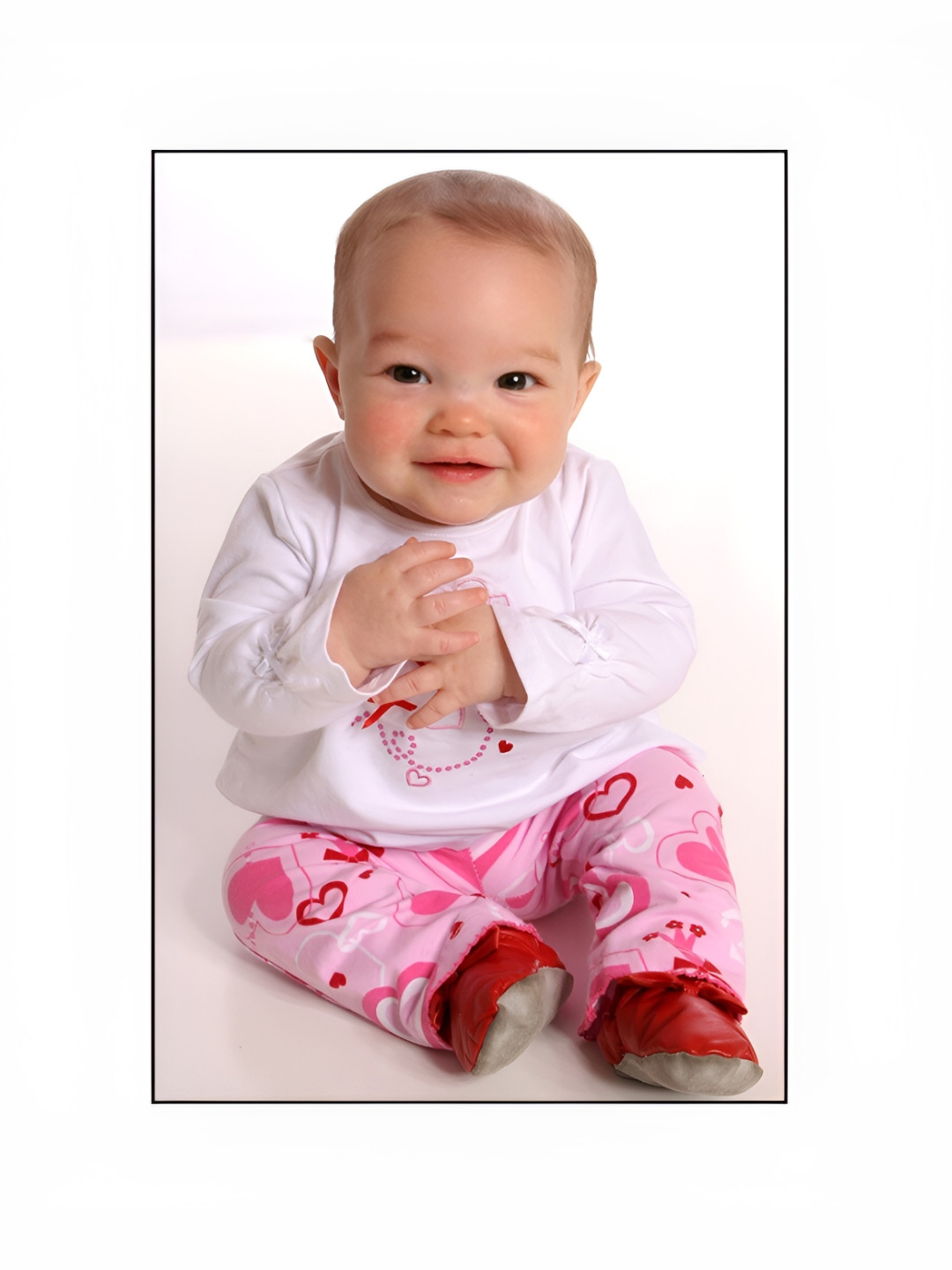 PnF White & Pink Baby Printed Paper Wall Stickers