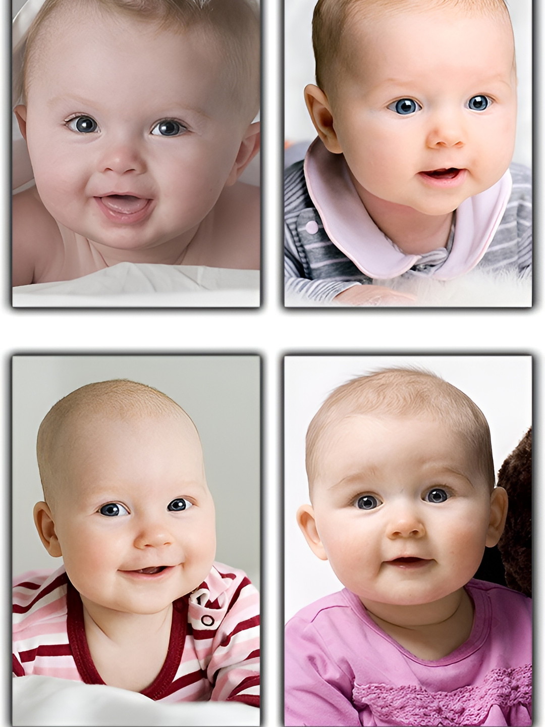 PnF White & Grey Cute Baby Combo Posters Painting Wall Stickers