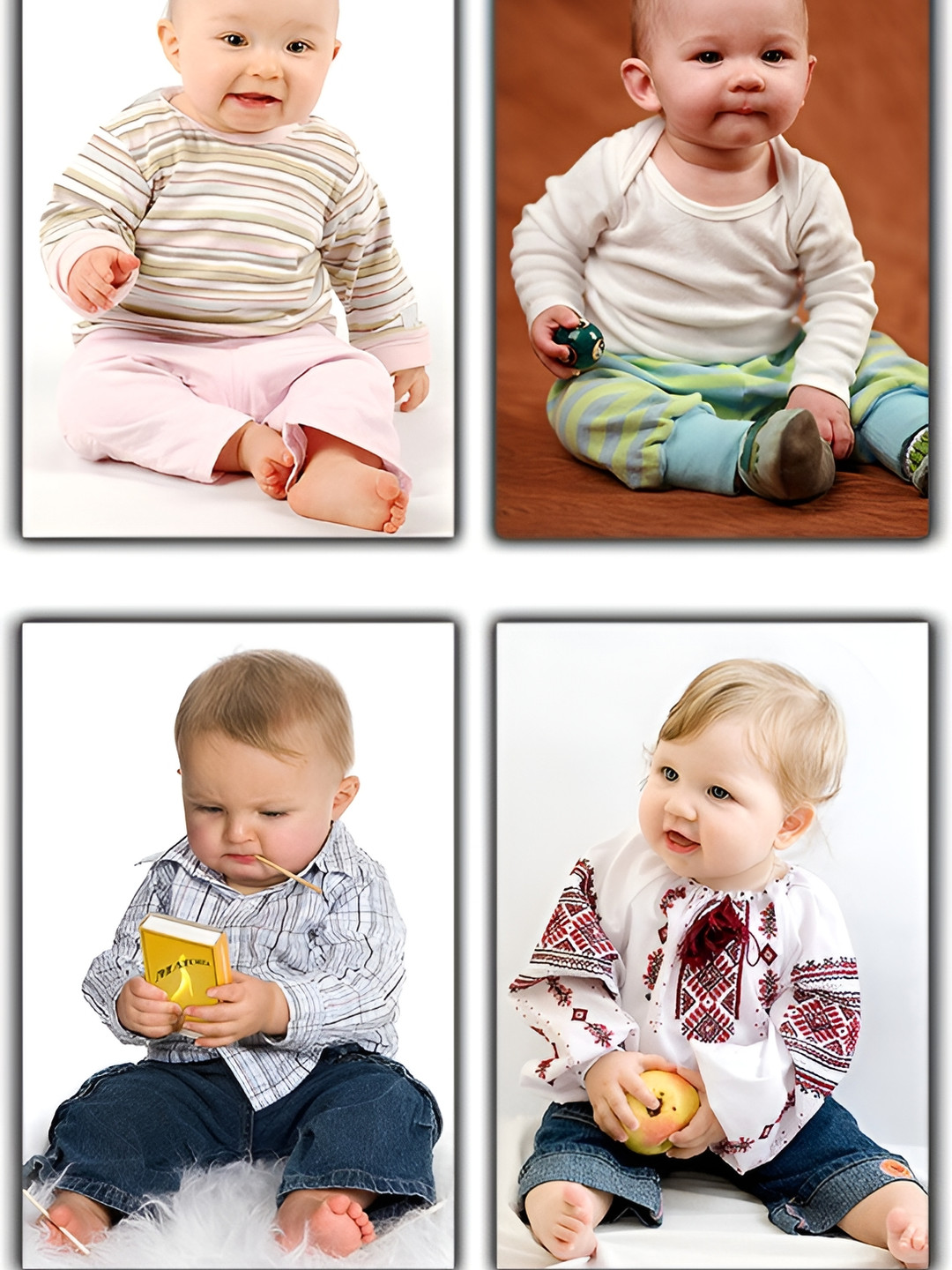 PnF Beige & White Baby Posters Waterproof Painting Wall Stickers