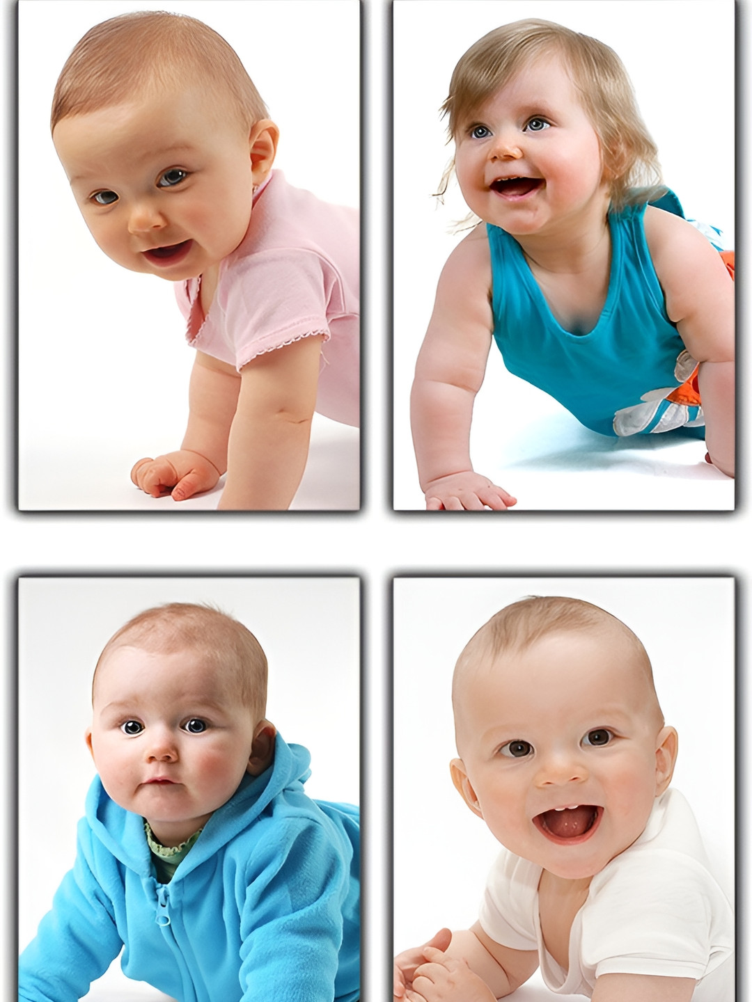 PnF Pink & Blue Cute Baby Combo Posters Painting Wall Stickers