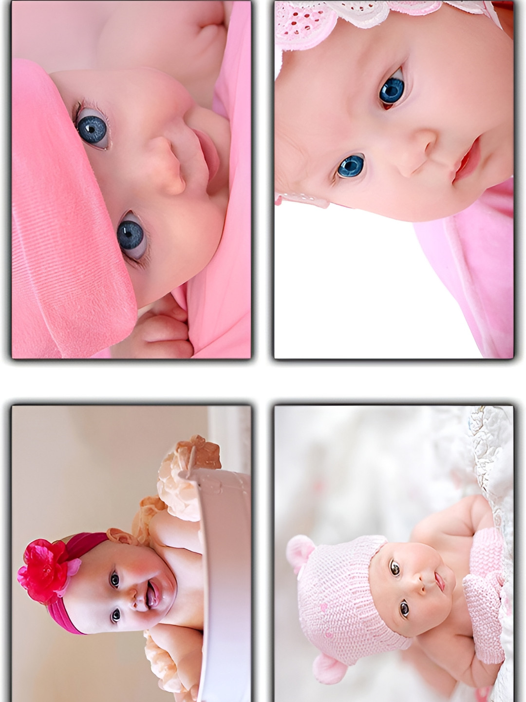 PnF White 4 Pieces Baby Printed Wall Sticker