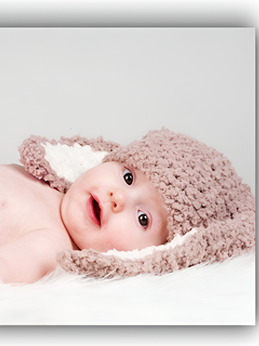 PnF White & Brown Baby Printed Paper Wall Sticker