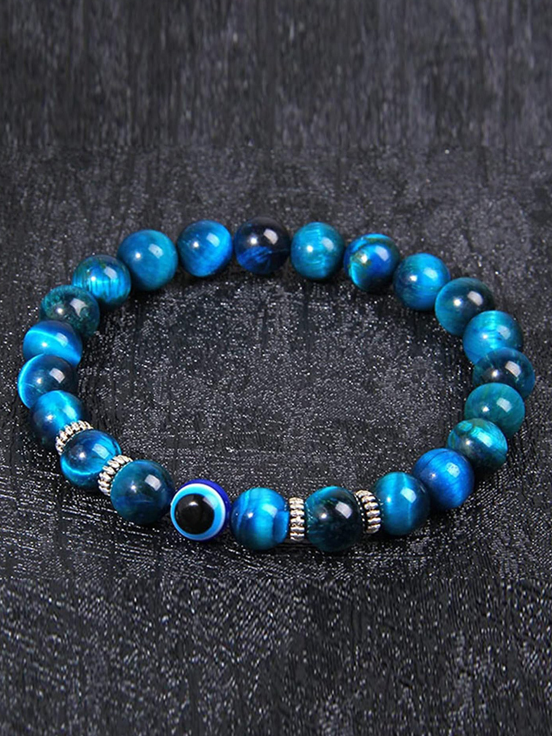 Yellow Chimes Evil Eye Beaded Elasticated Bracelet