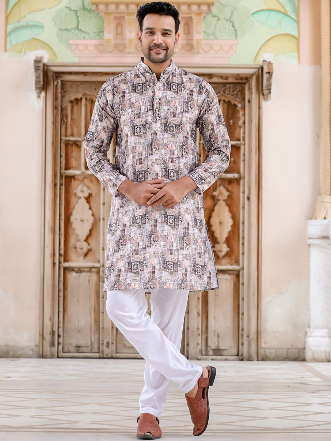 Aanys Culture Geometric Printed Straight Kurta