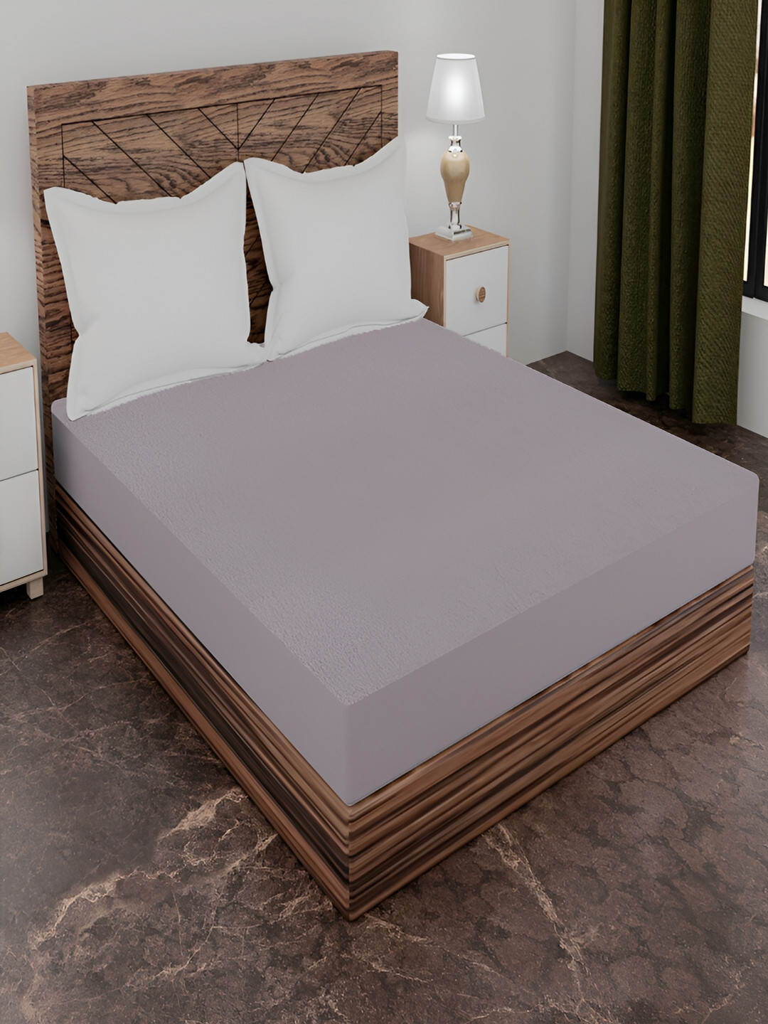 AJISH Grey Water Resistant Mattress Protector