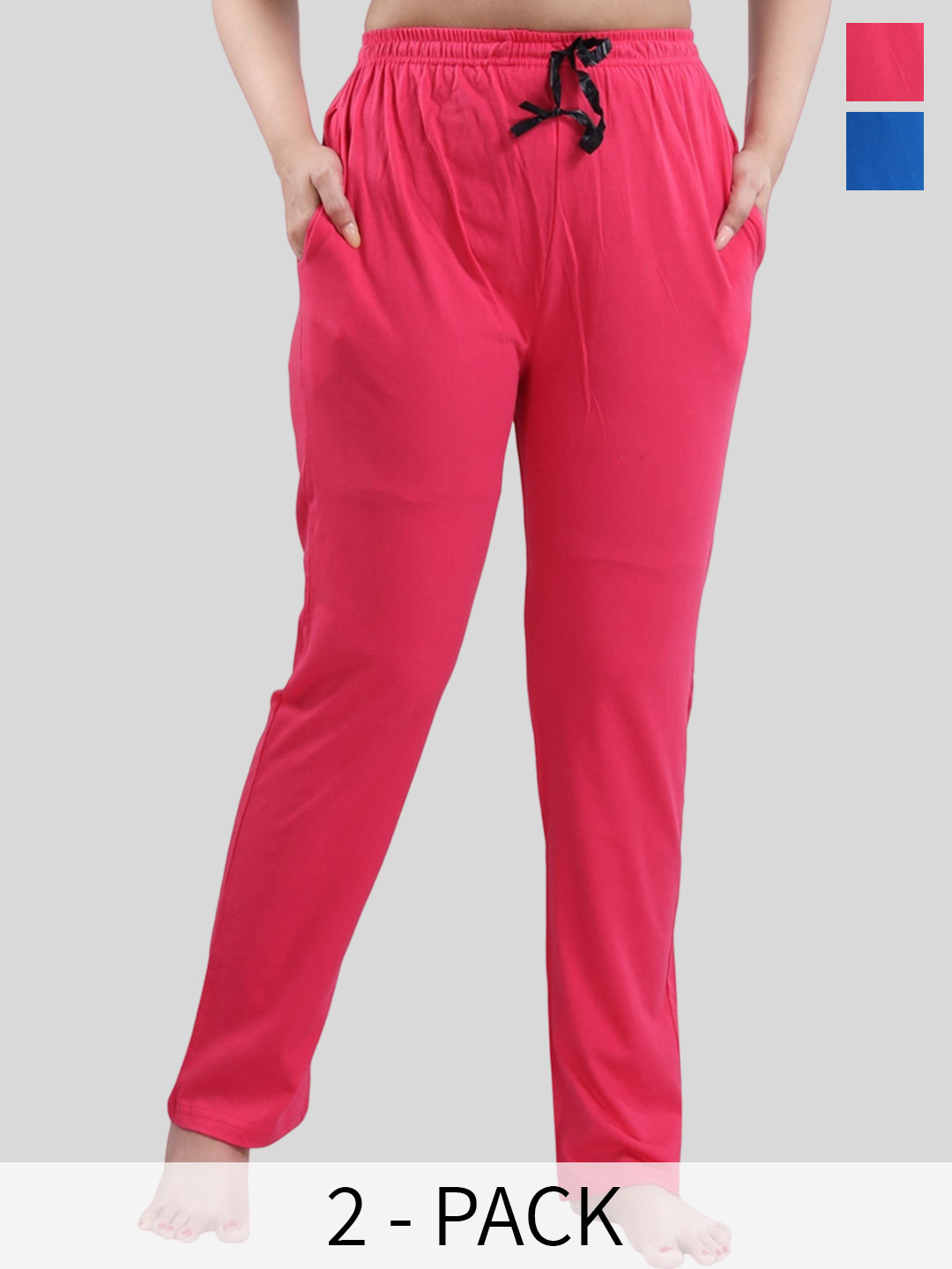 Fabme Pack of 2 Pure Cotton Lounge Pants