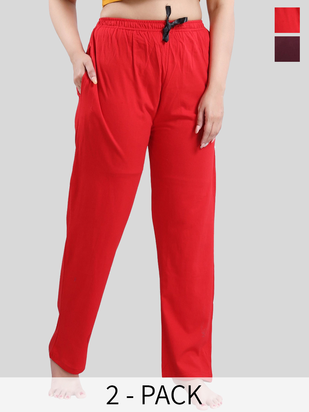 Fabme Pack of 2 Pure Cotton Lounge Pants