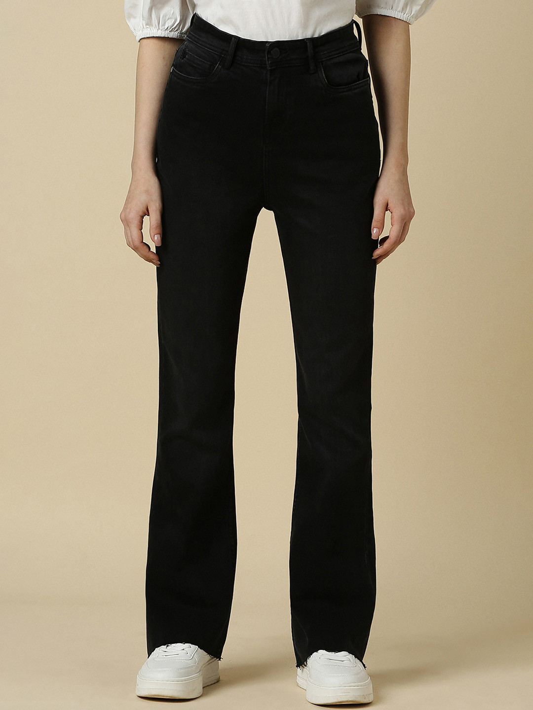 Allen Solly Woman Mid-Rise Dark Shade Clean Look Pure Cotton Jeans