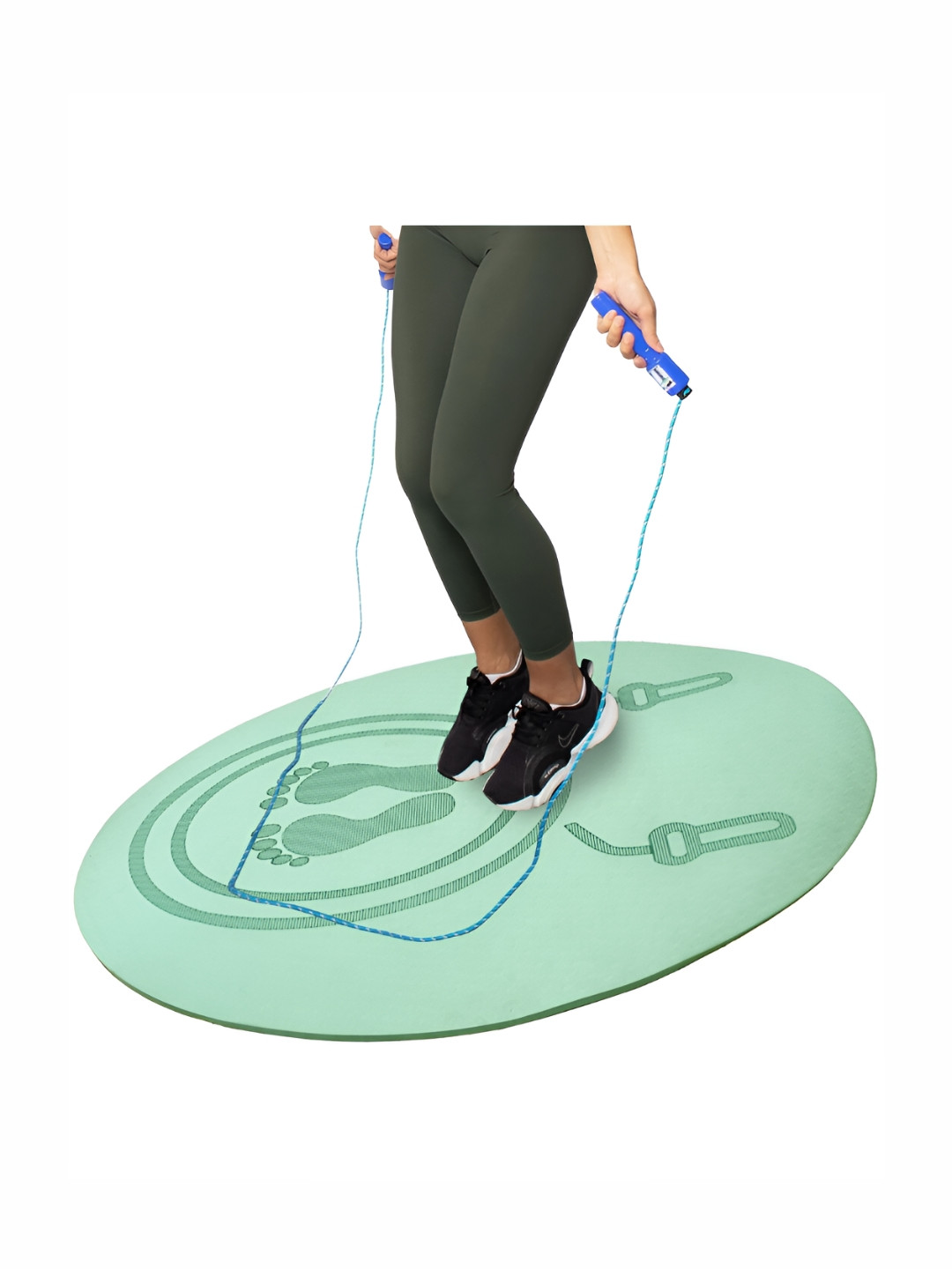 Cortina Green Round Durable Skipping Mat