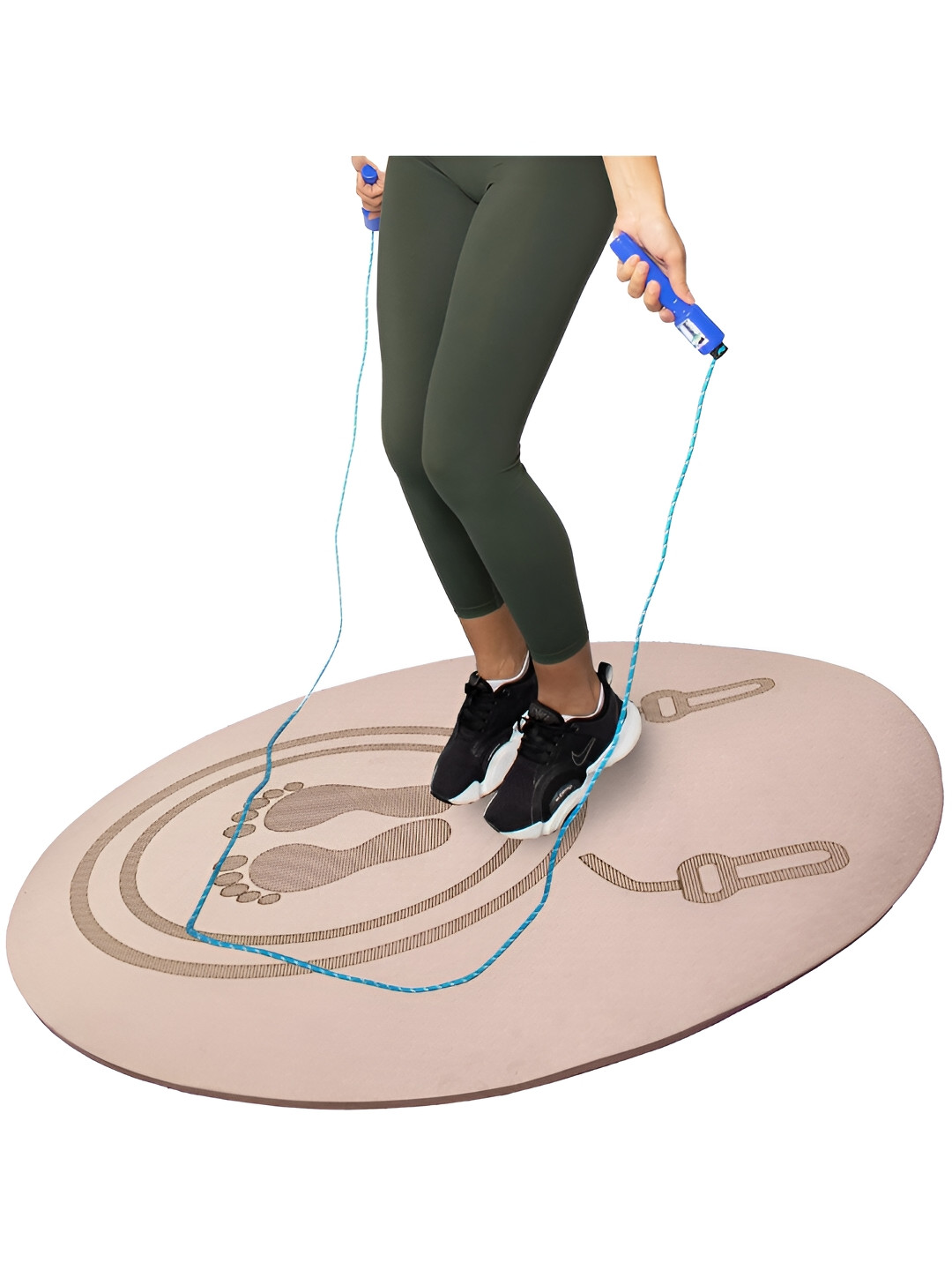 Cortina Beige Printed Anti-Skid Skipping Yoga Mat