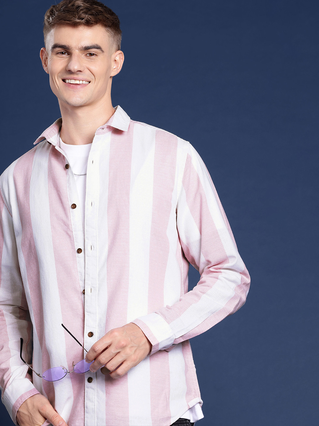 Mast & Harbour Men Striped Cotton Casual Shirt