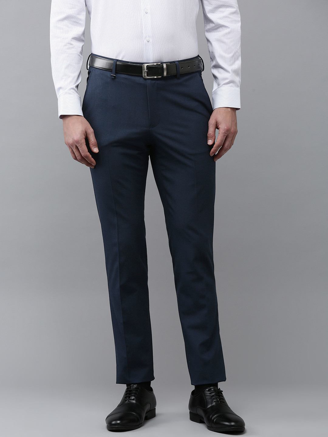 Arrow Men Textured Tapered Fit Formal Trousers