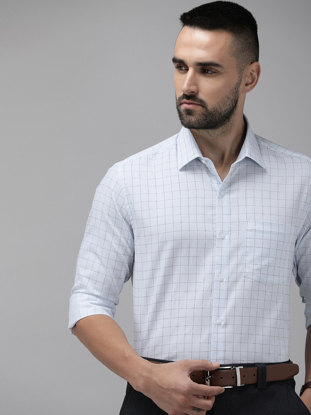 Arrow Men Manhattan Slim Fit Opaque Checked Formal Shirt