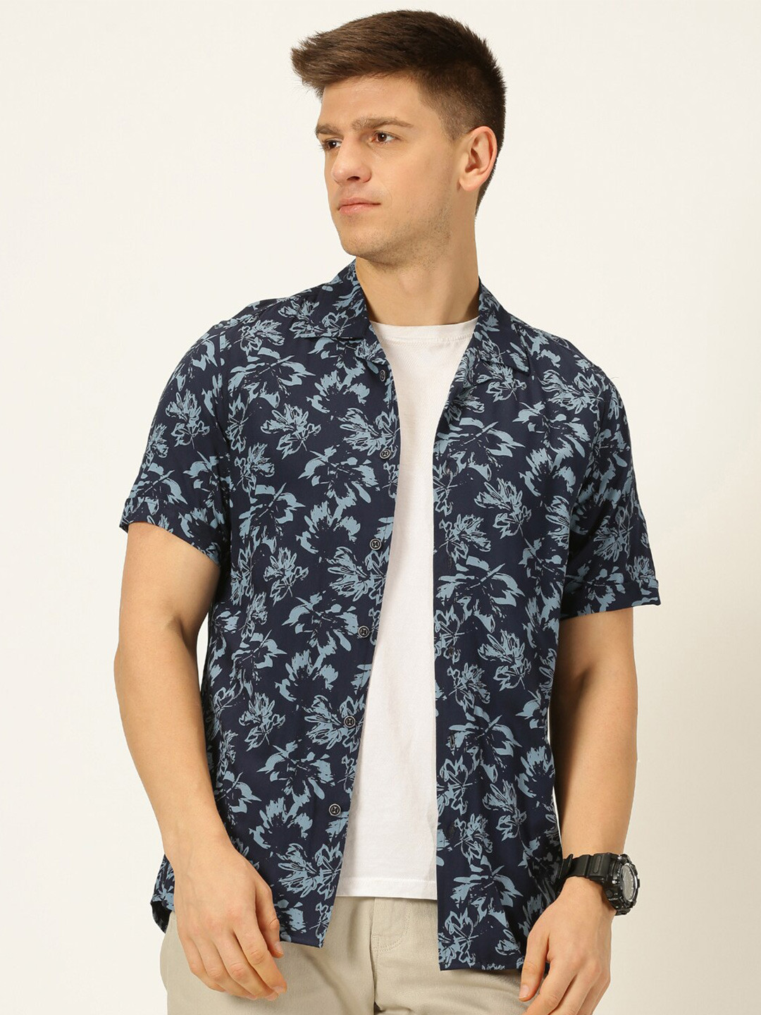 Mast & Harbour Men Classic Floral Opaque Printed Casual Shirt