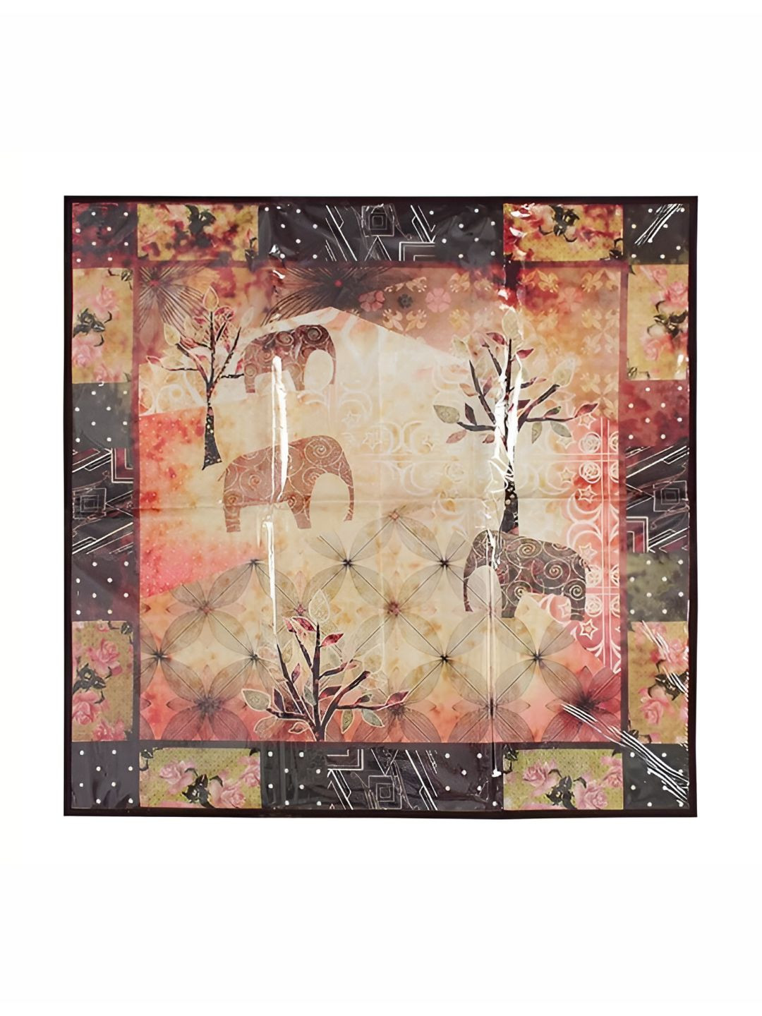 CASA-NEST Abstract Printed Square Waterproof Bed Food Mat