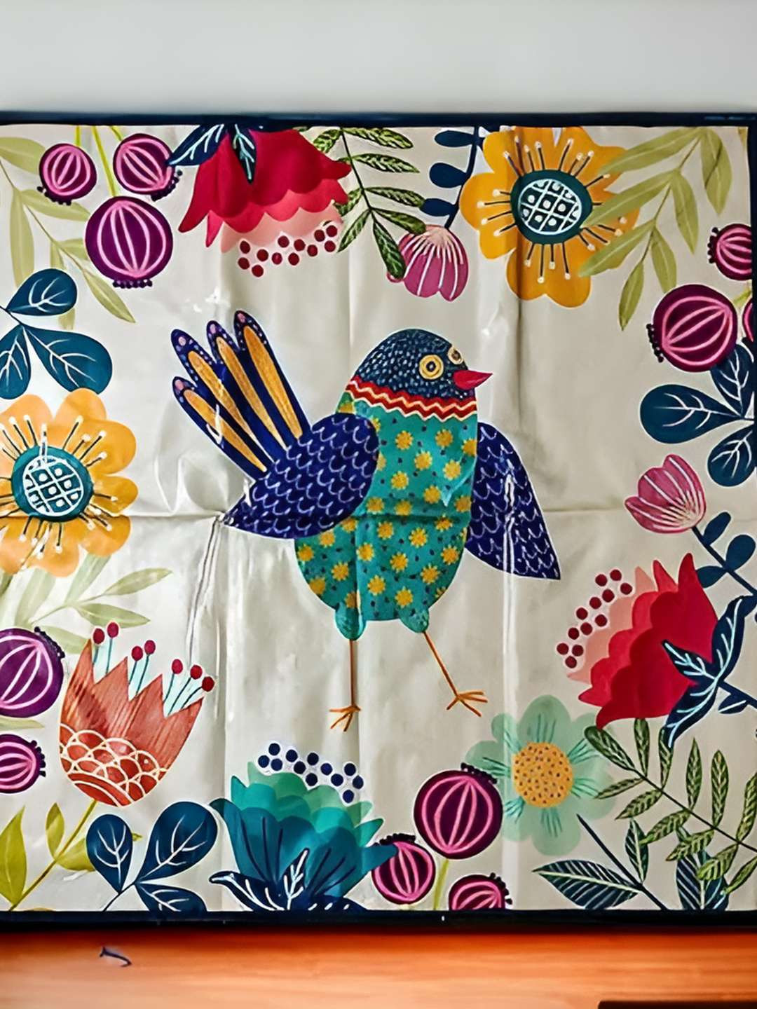 CASA-NEST Off White Floral Printed Waterproof Food Mat