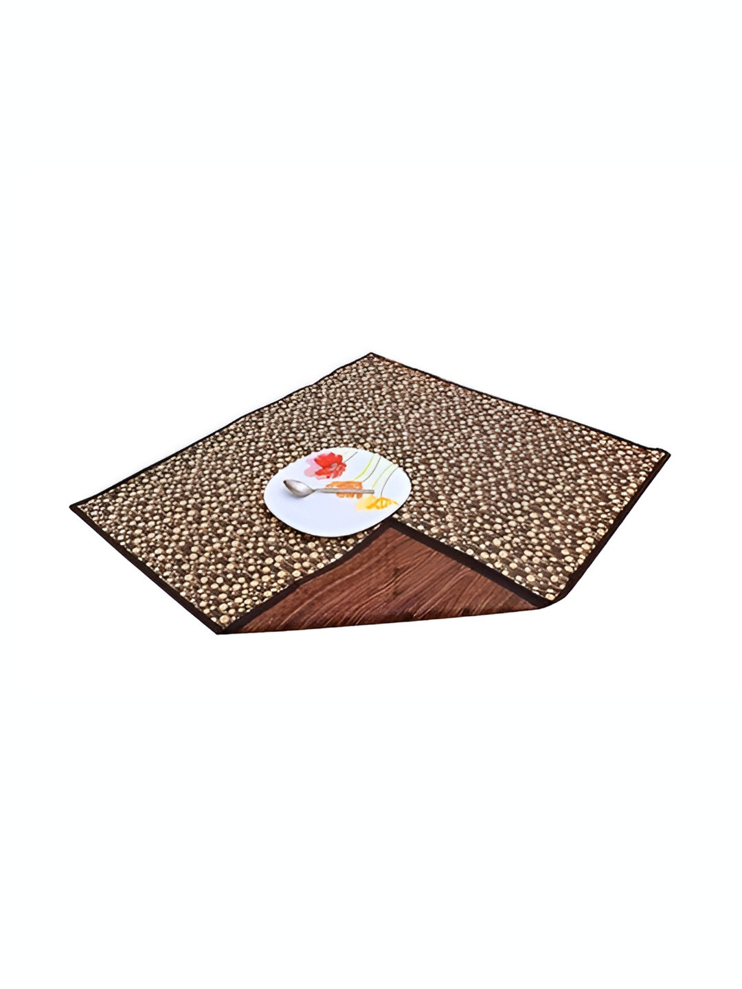 CASA-NEST Coffee Brown Abstract Print Table Place Mat