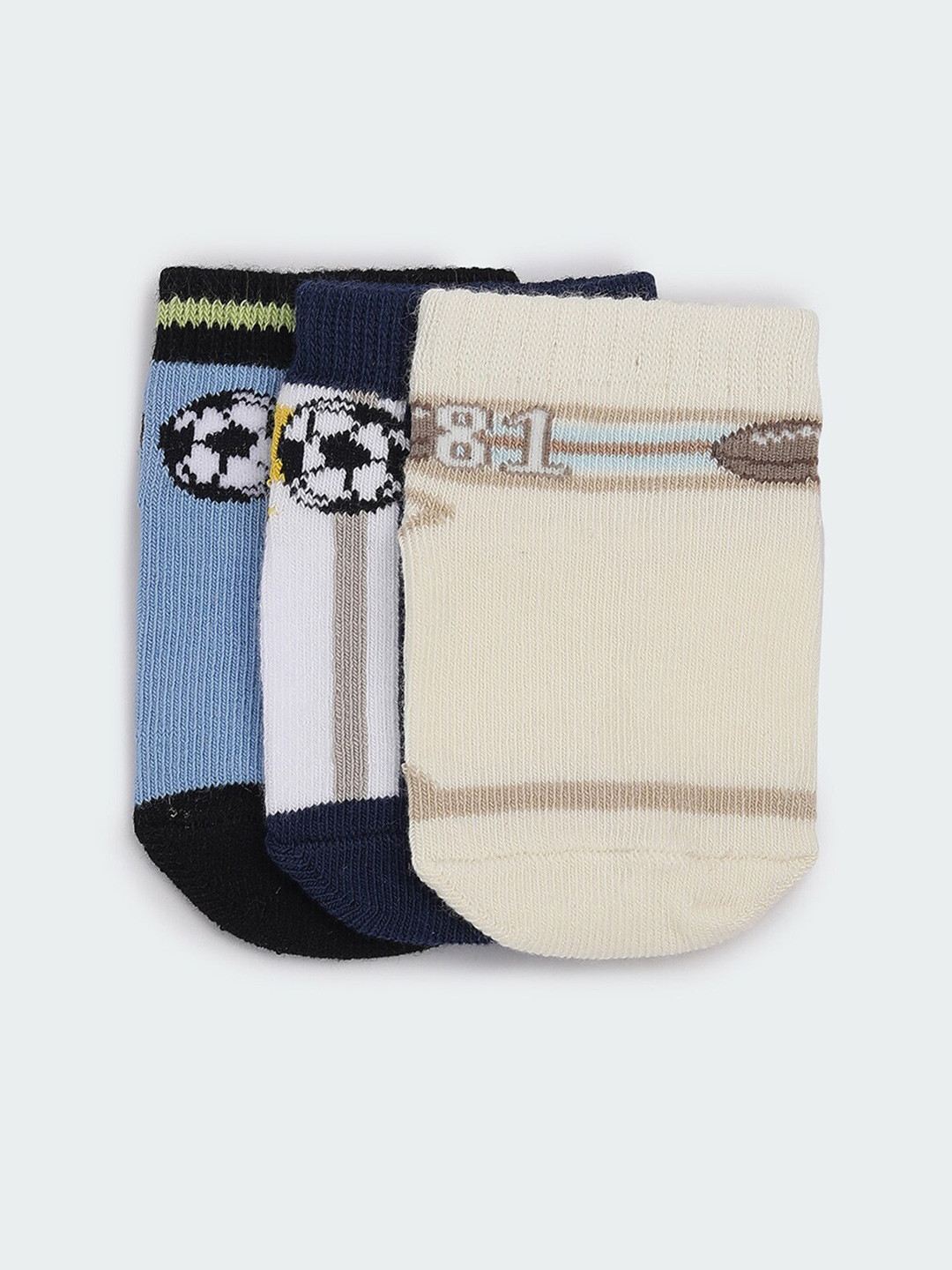 max Infant Boys Pack Of 3 Patterned Shoe Liners