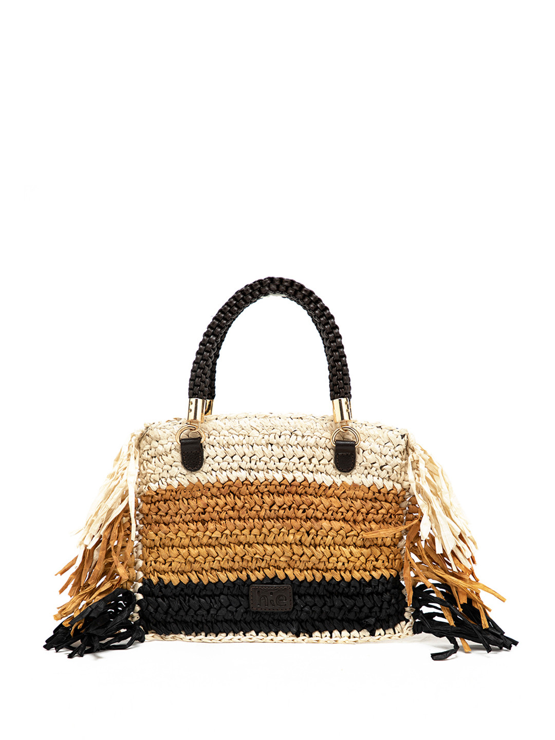 HIE Linda Textured Self Design Synthetic Leather Structured Handheld Bag