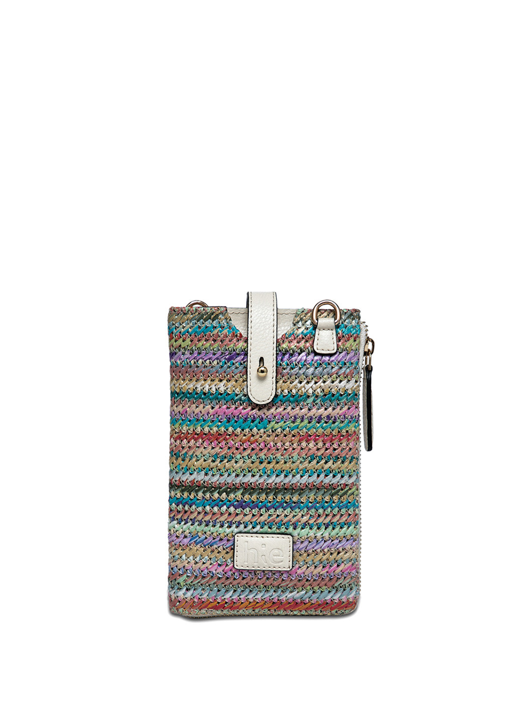 HIE Women Hannah Self-Design Jute Mobile Pouch Bag with Detachable Sling