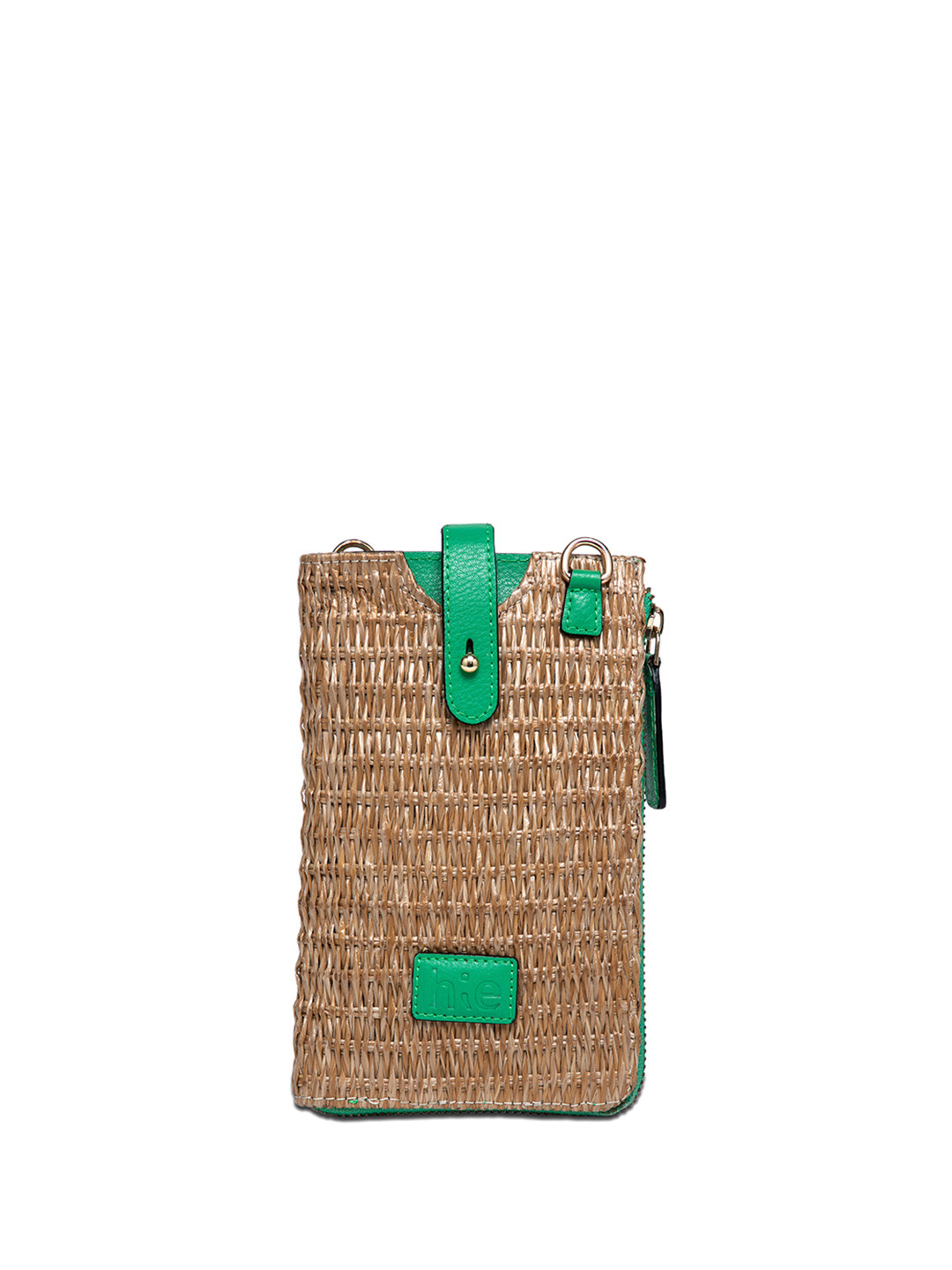 HIE Hannah Women Self-Design Jute Mobile Pouch Bag with Detachable Sling