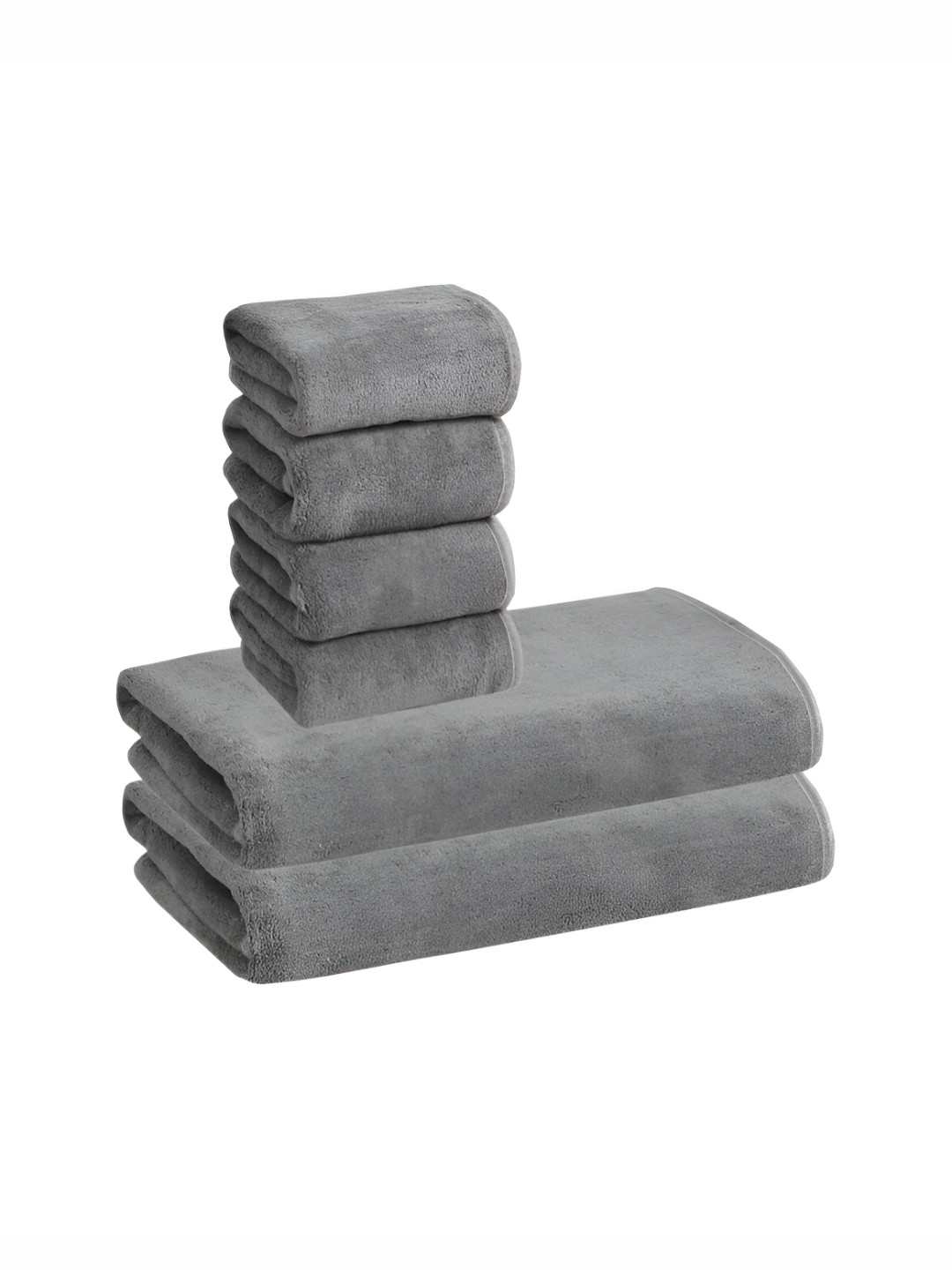 Cotton Bolls Textiles Grey 6Pcs Microfiber 300 GSM Ultra Soft Towel Set