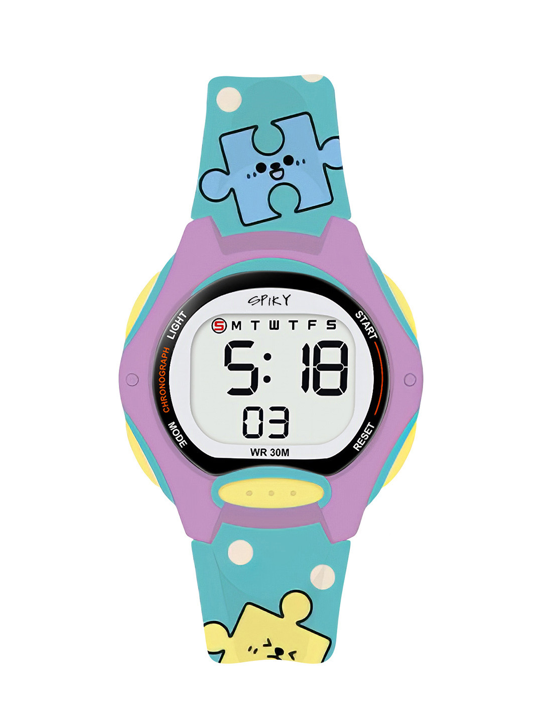 Spiky Kids Printed Dial Digital Automatic Watch SPKEVA18_C1_TURQ