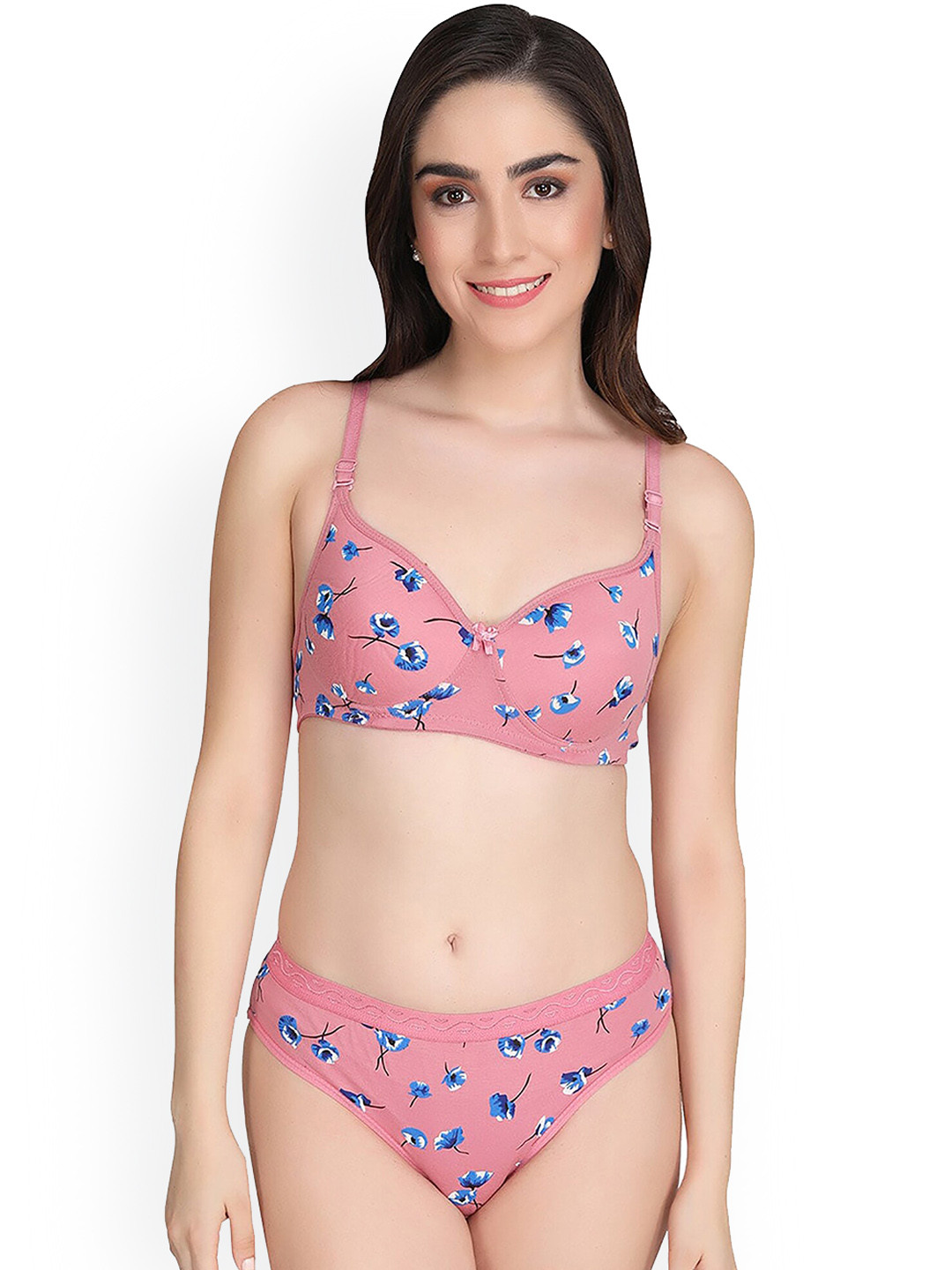 In-Curve Printed Cotton Brief Lingerie Set