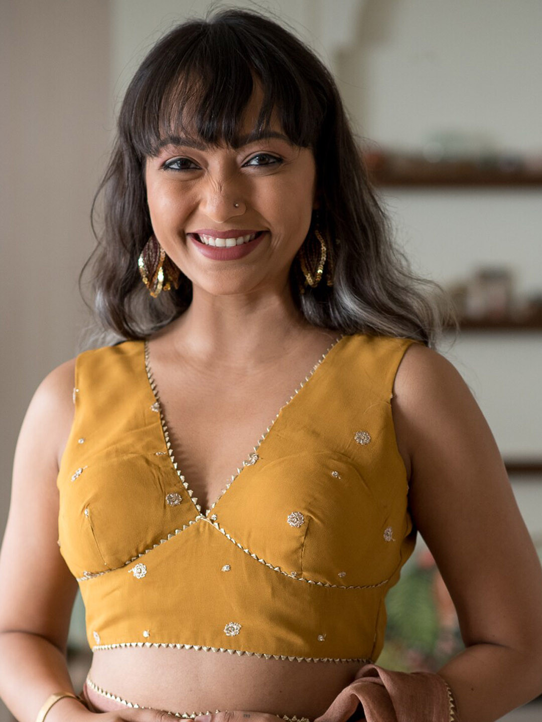 Suta Embellished Gotta Patti Liva Saree Blouse