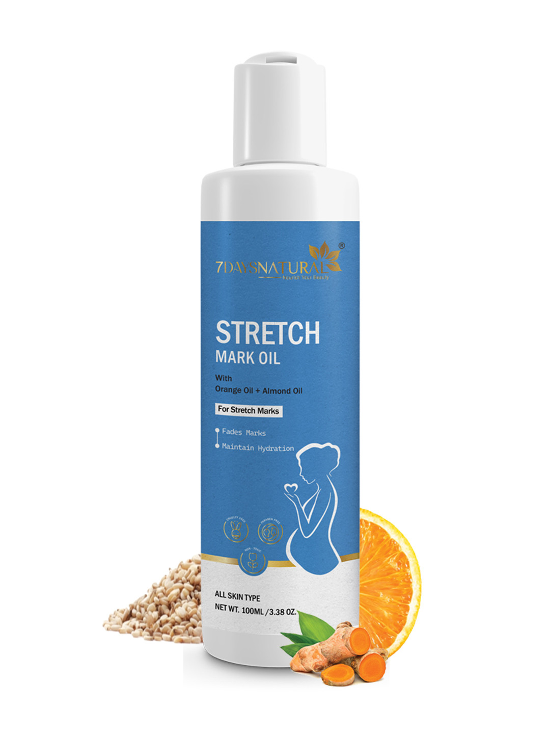 7DAYSNATURAL Stretch Mark Oil With Vitamin E - 100ml