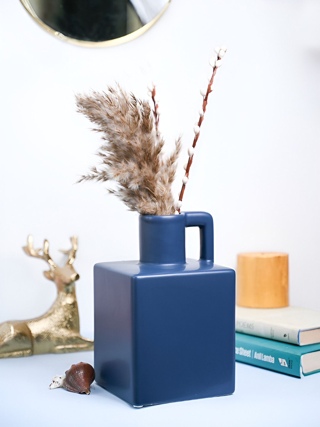 MARKET99 Blue Patterned Ceramic Vase