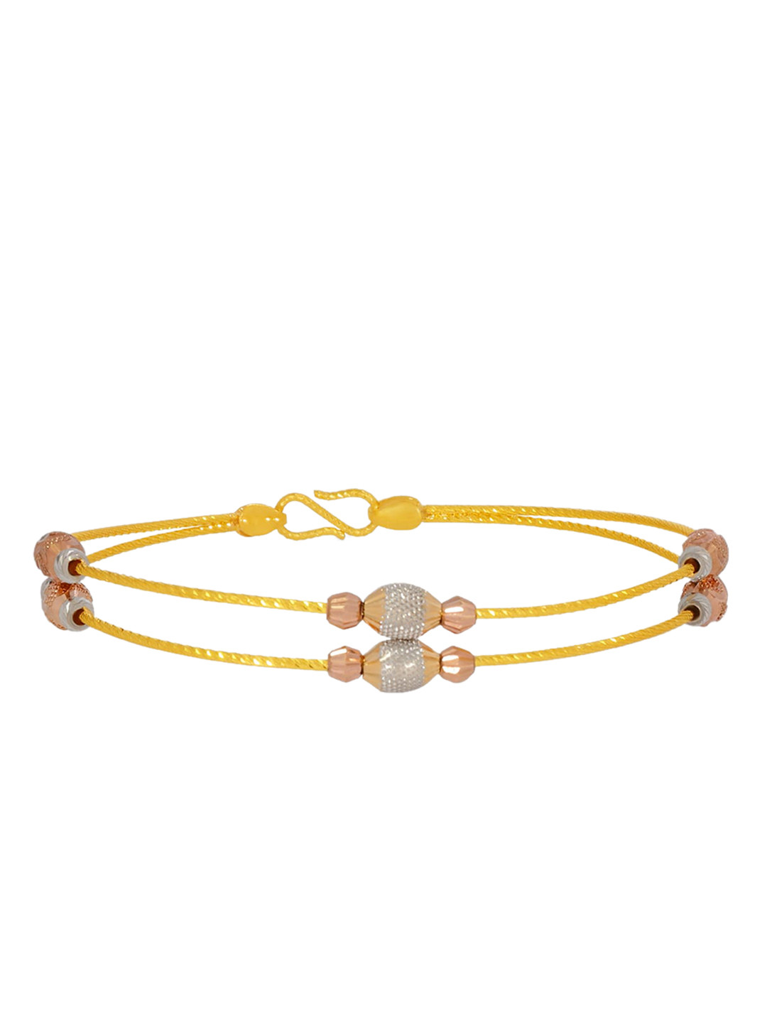 BHIMA 22K Hallmark 916 Purity Yellow Gold Cutting Ball Bangle