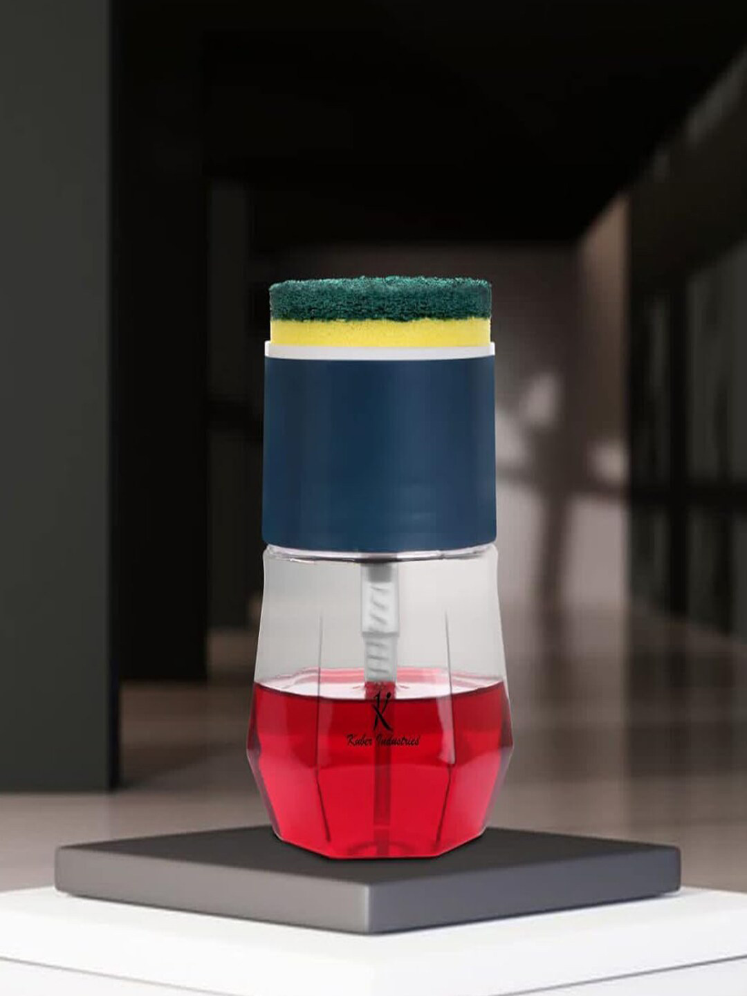 Kuber Industries Blue & Transparent Round Liquid Soap Dispense