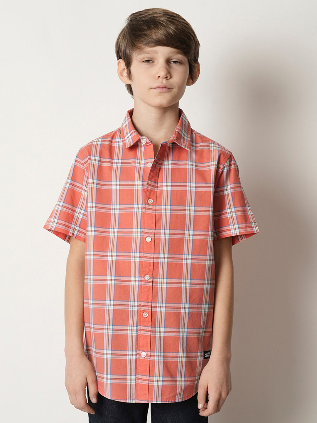 Jack & Jones Junior Boys Tartan Checked Pure Cotton Casual Shirt