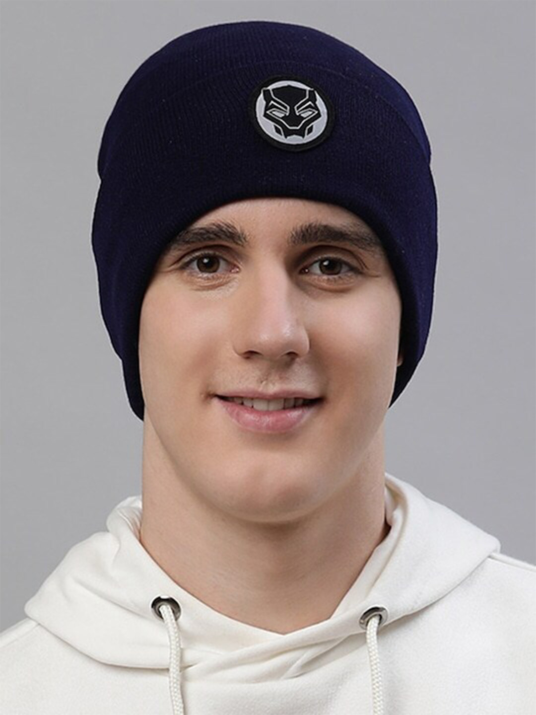 Free Authority Men Black Panther Wakanda Printed Acrylic Beanie Cap