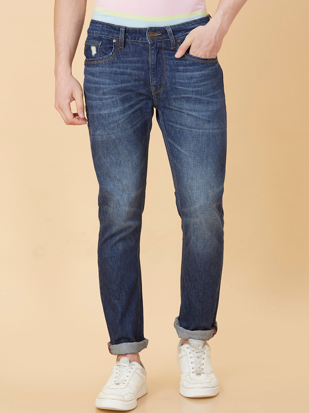 Being Human Men Slim Fit Heavy Fade Clean Look Stretchable Jeans