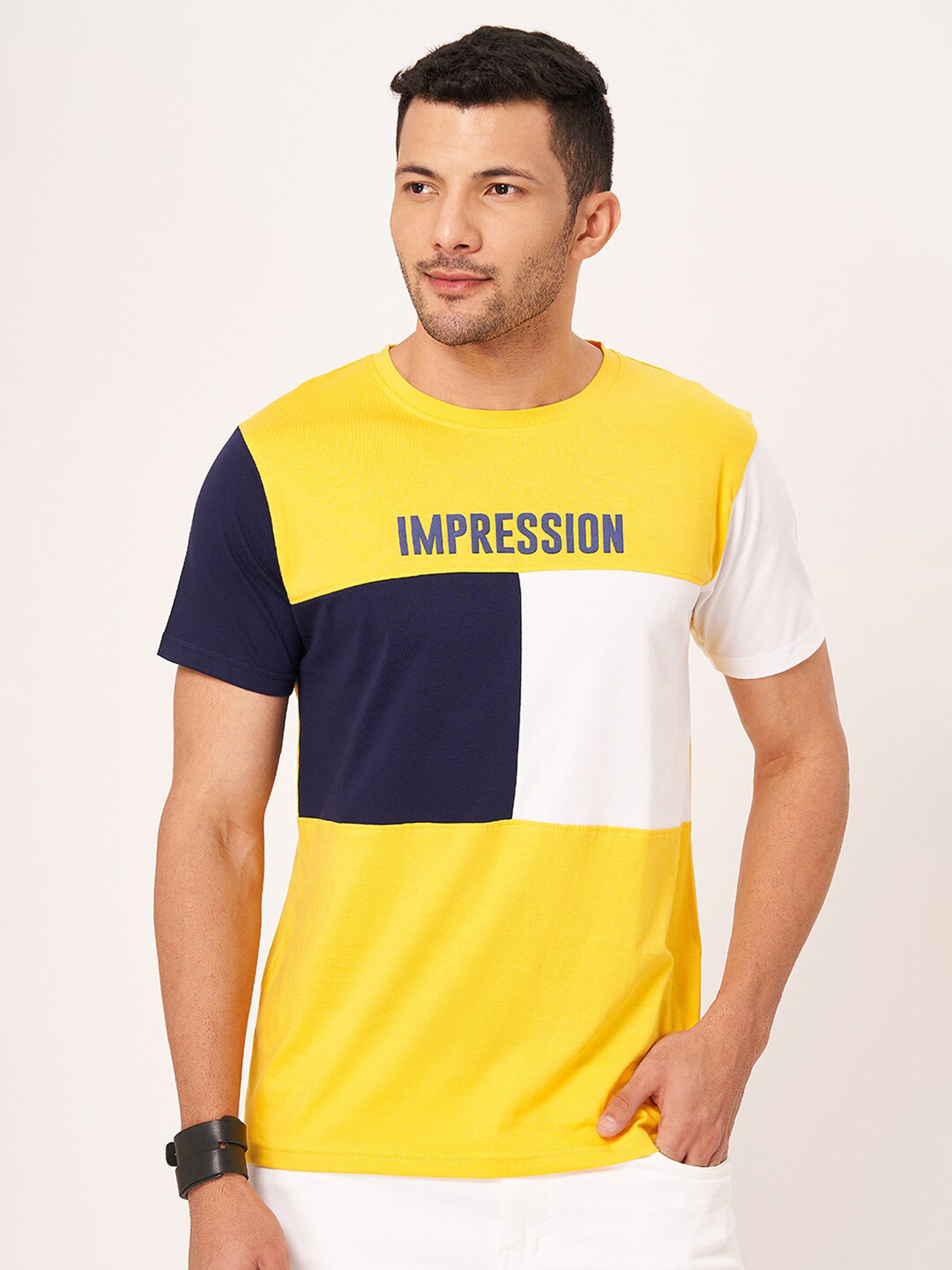 ZU Colourblocked Pure Cotton T-shirt