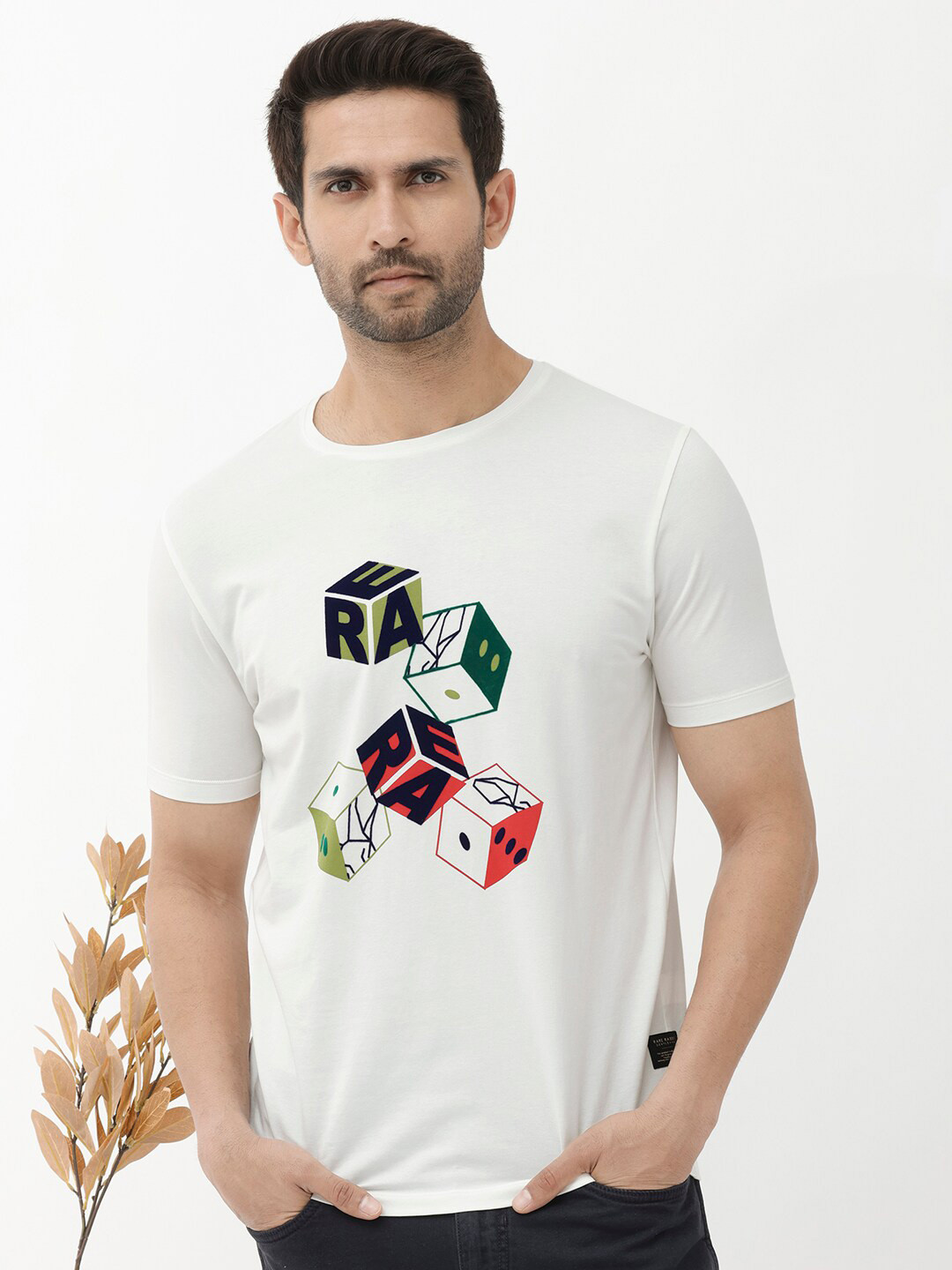 RARE RABBIT Men Amon Regular Fit Typography Printed Cotton T-Shirt