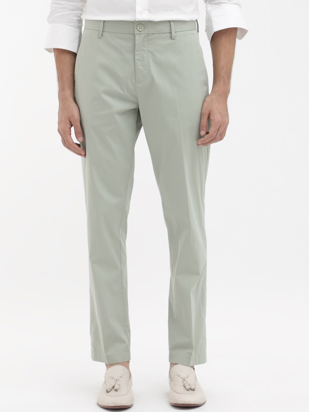 RARE RABBIT Men Linotel Mid Rise Cotton Trouser