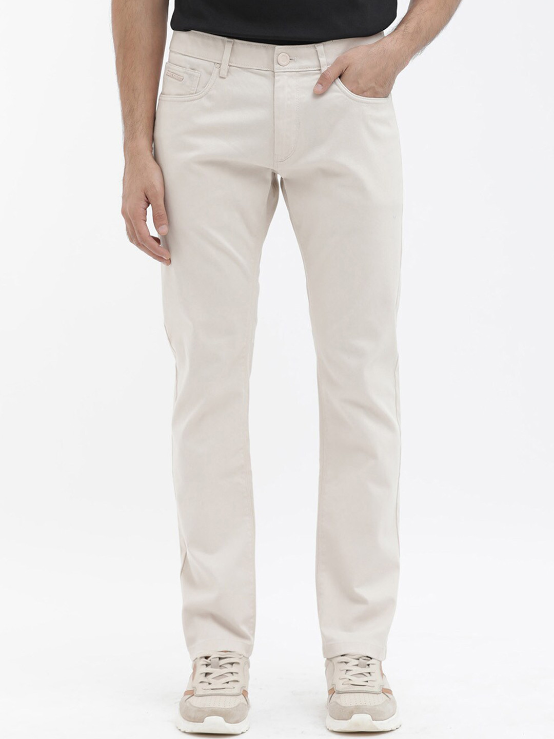 RARE RABBIT Men Spoke-24 Mid-Rise Cotton Regular Fit Trouser