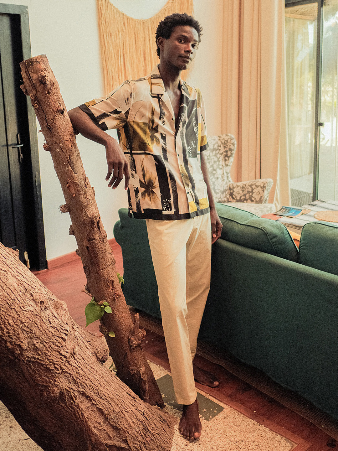 RARE RABBIT Harlow Mid-Rise Pure Cotton Regular Fit Trouser