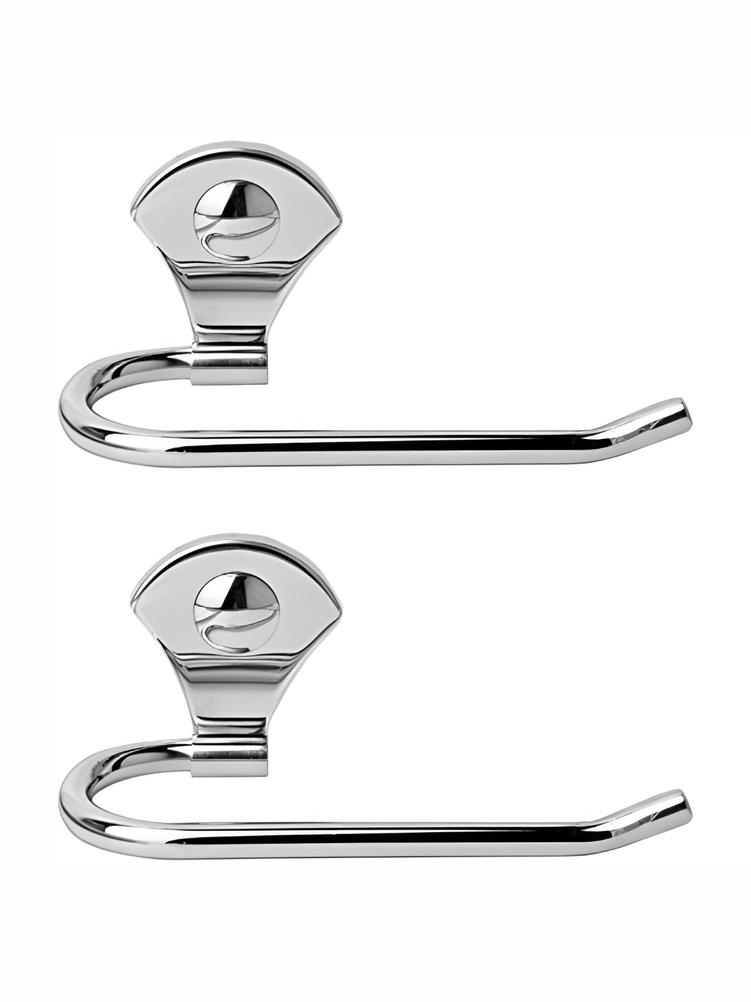 Filox Silver-Toned 2 Pieces Stainless Steel Glossy Contemporary Towel Rod