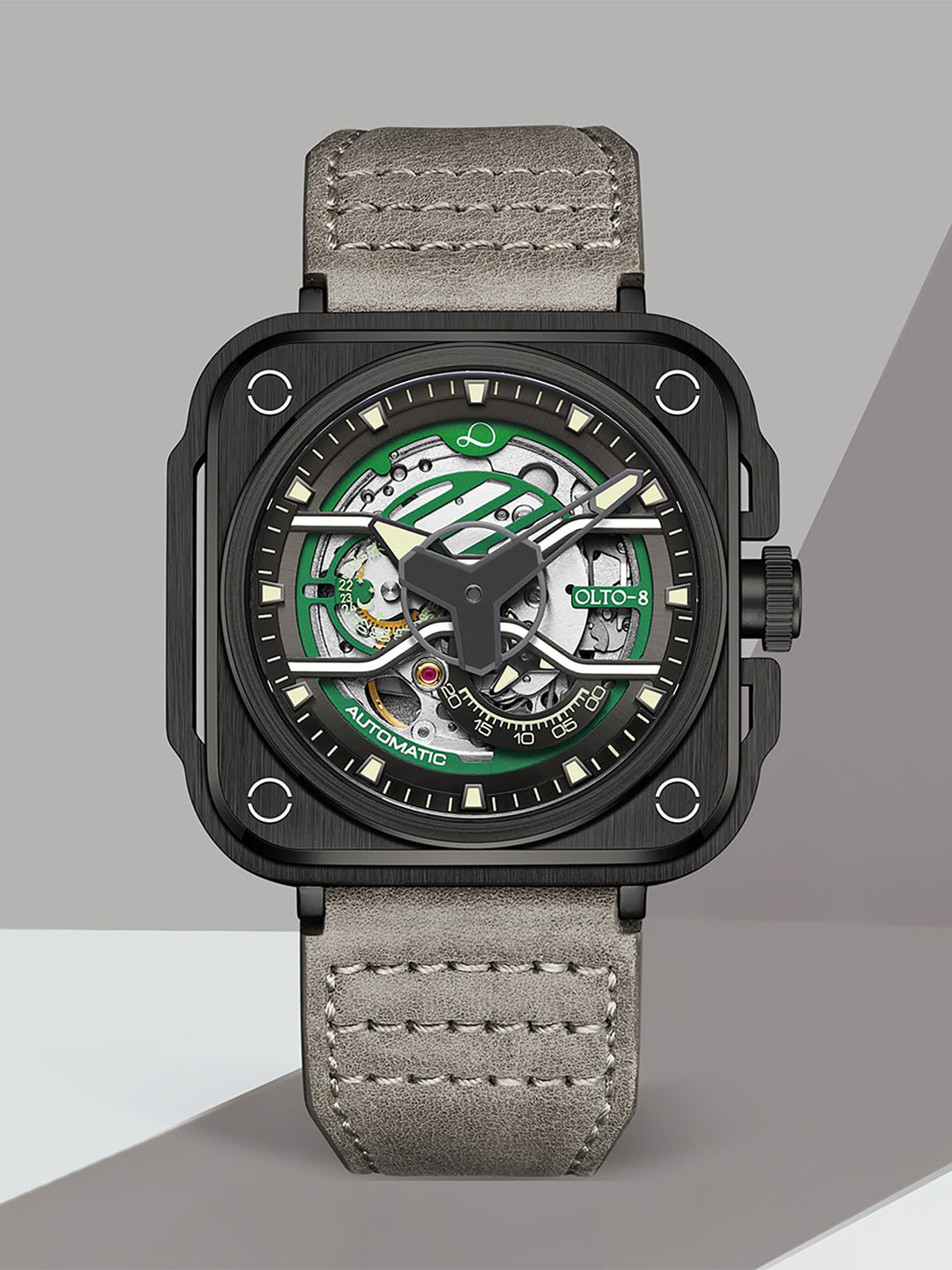 Olto.8 Men Printed Dial & Stainless Steel Automatic Motion Powered Watch G2-S272-L2-1