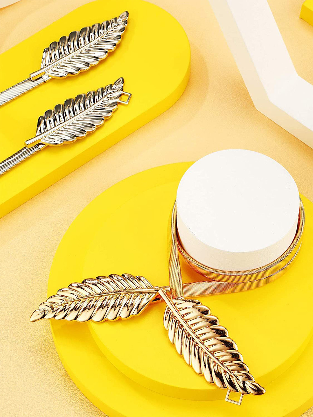 SYGA Women Metal Shining Wings Buckle Stretchable Belt