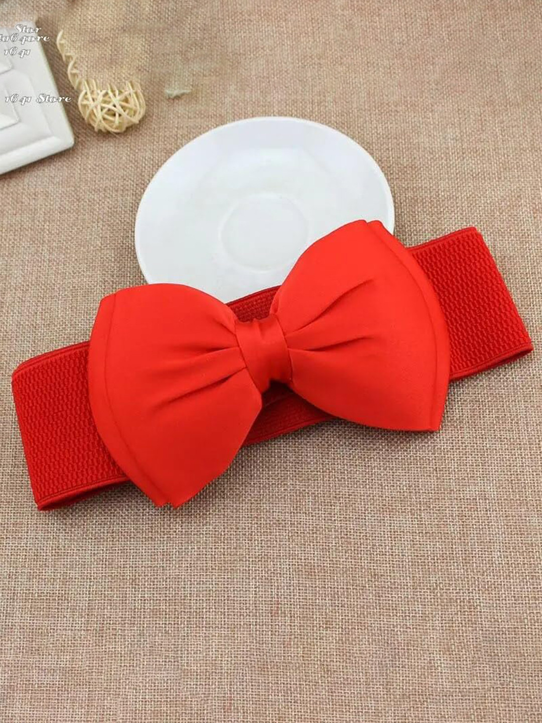 SYGA Women Textured Retro Bow Belt