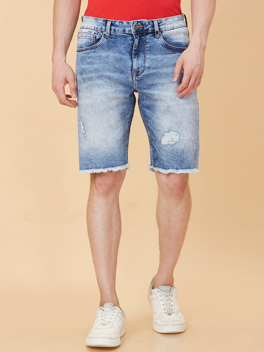 Being Human Men Washed Denim Shorts