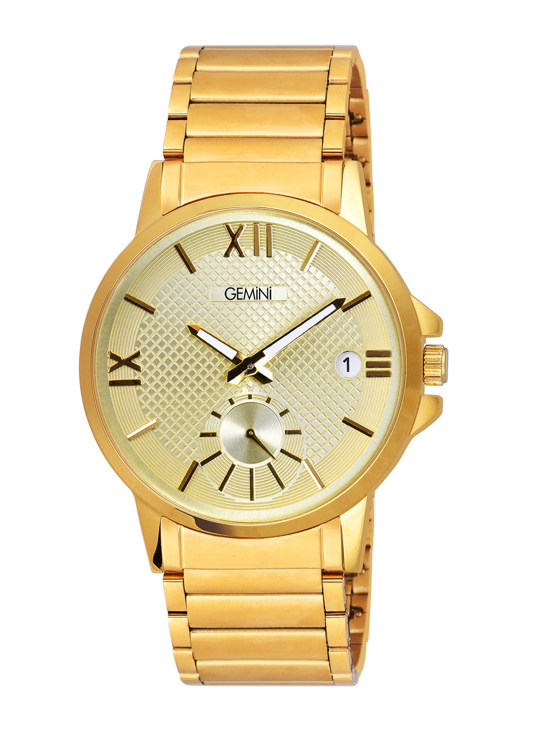 GEMINI Men Dial & Stainless Steel Bracelet Style Straps Round Analogue Watch BSN 1154YM01