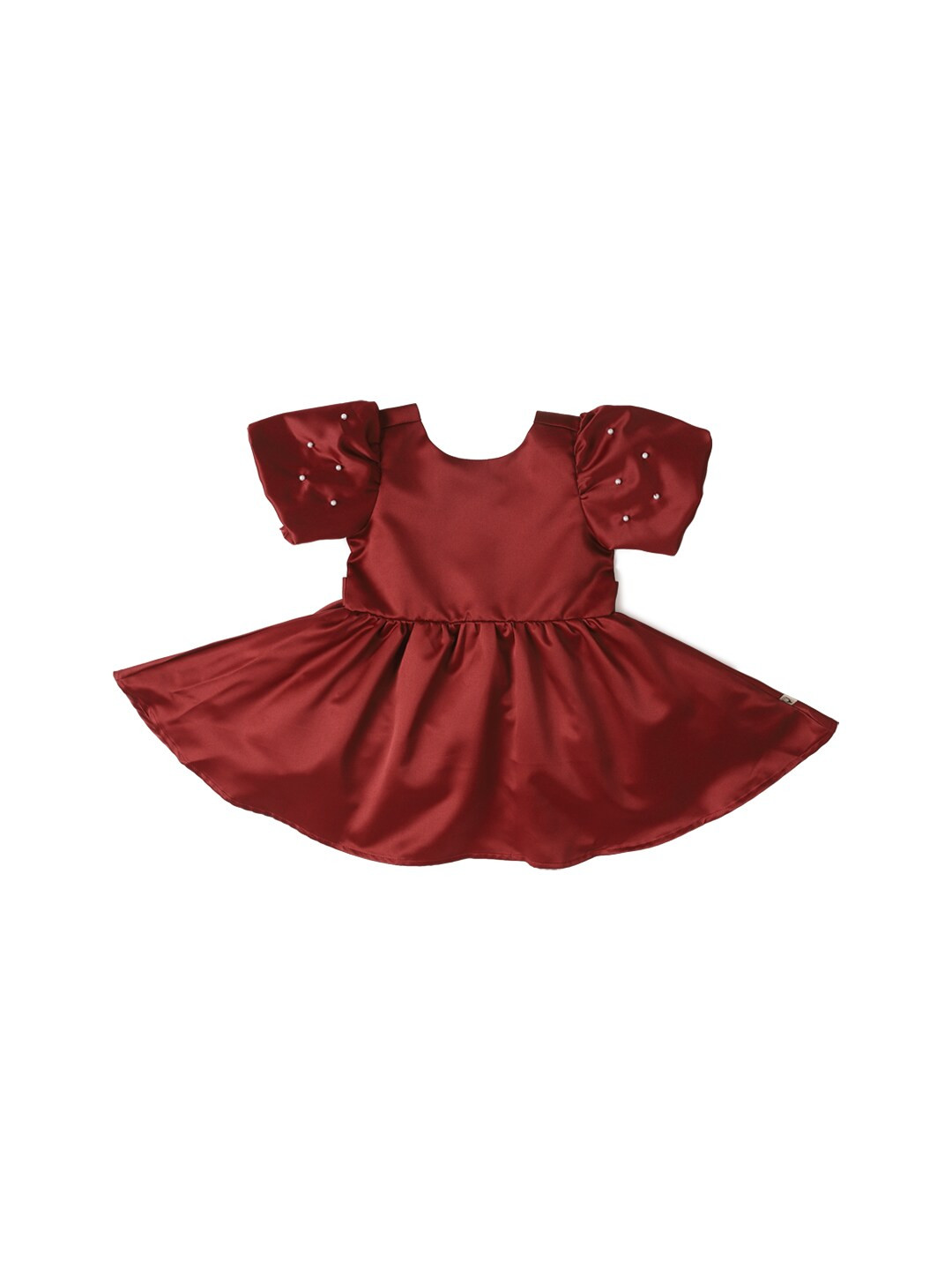 Allen Solly Junior Infant Girls Puff Sleeves Gathered Detailed Fit & Flare Dress