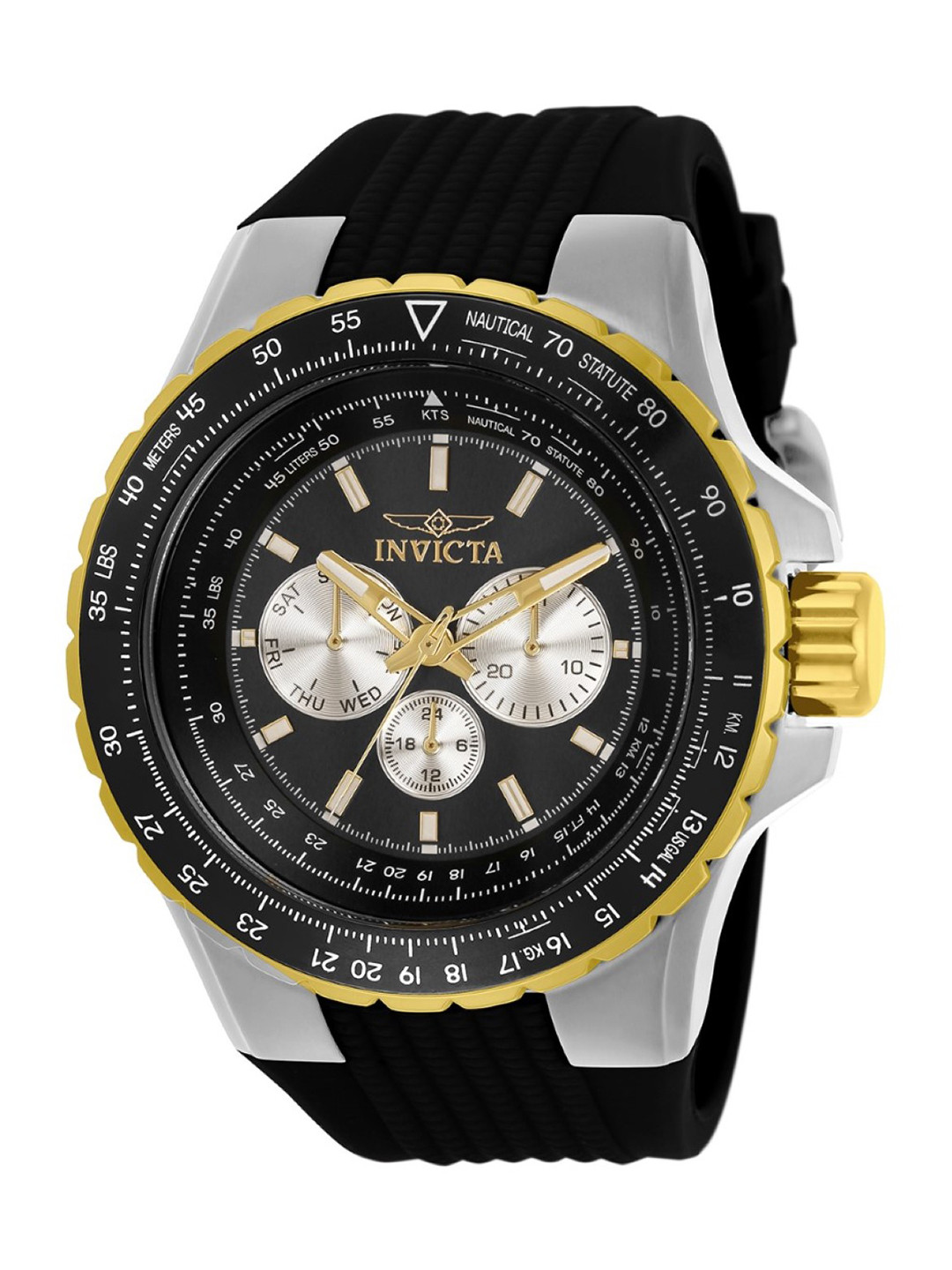 Invicta Men Aviator Black & Silver Dial Quartz Analog Watch 33029